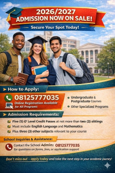 Nigerian British University, Asa – Admission Notice (2026/2027 Academic Session)