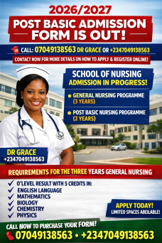 Archbishop Charles Heerey Memorial College of Nursing  Science, Ogbor-Hill, Aba,2026/2027 Post Basic Admission Form