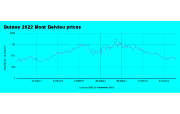 Weekly Mont Belvieu Propane-Butane prices review, November 28th 2022